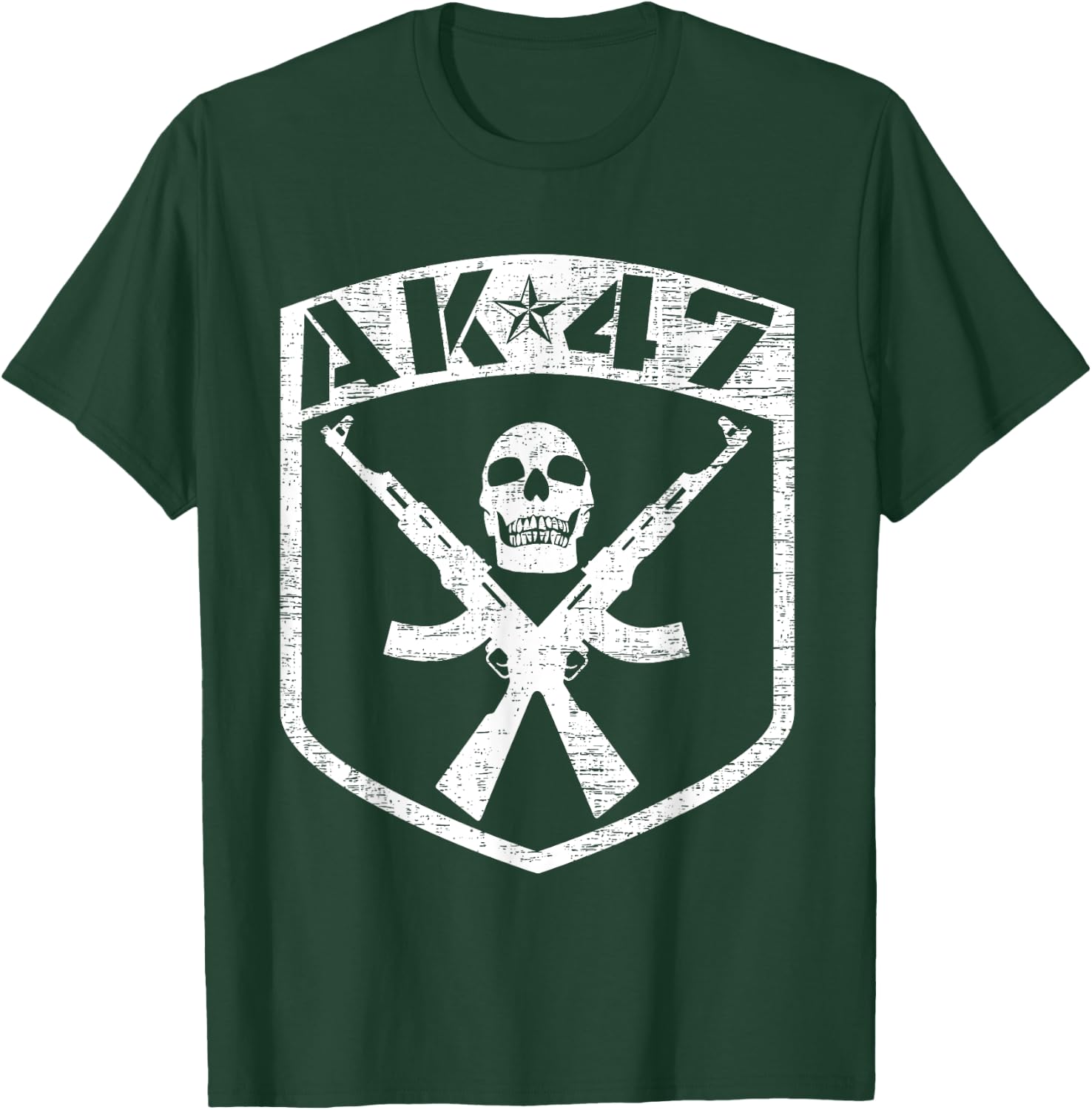 Kalashnikov Skull AK-47 Assualt Rifle Gun T-Shirt - T-Shirt | Forest