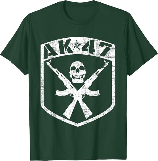 Kalashnikov Skull AK-47 Assualt Rifle Gun T-Shirt - T-Shirt | Forest