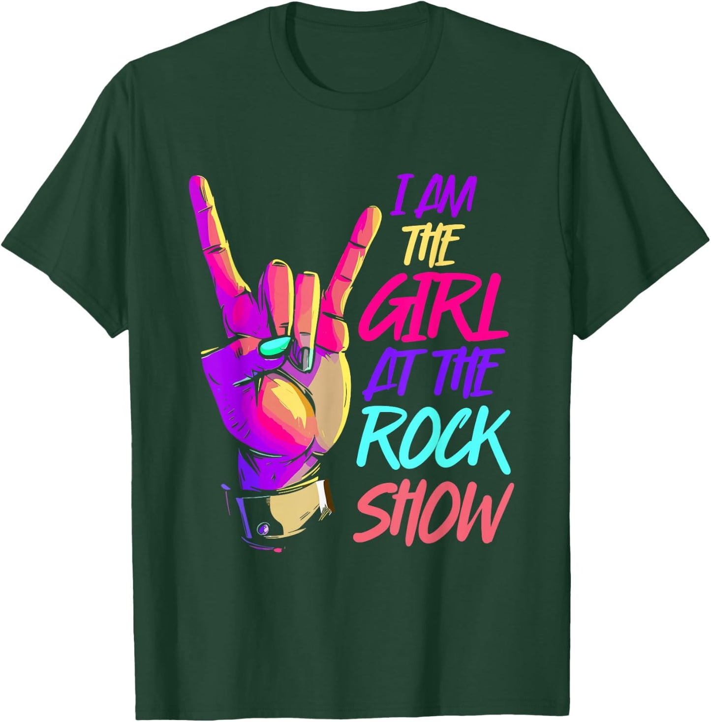 Vintage I Am The Girl At The Rock Show - Retro Rock Music T-Shirt - T-Shirt | Forest