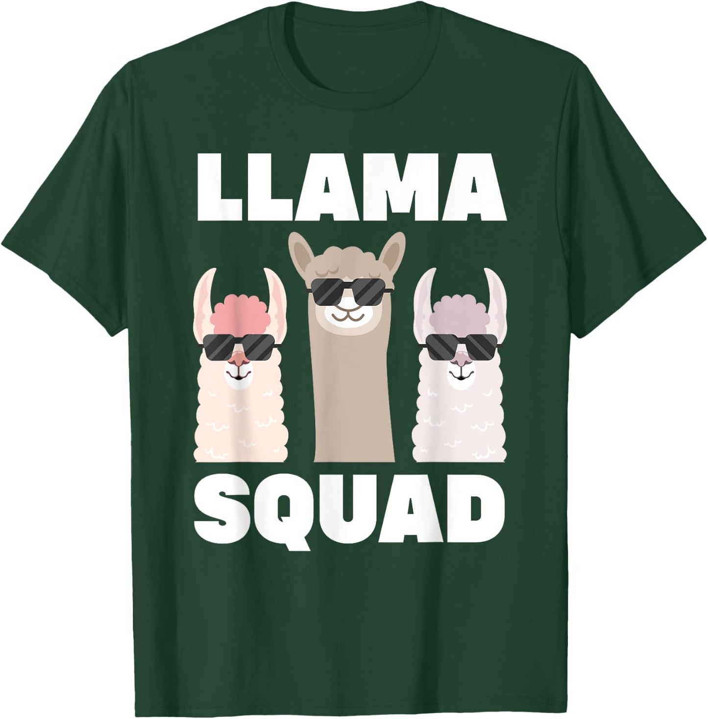 Funny Llama Design Women Llama Alpaca Farm Animal T-Shirt - T-Shirt | Forest