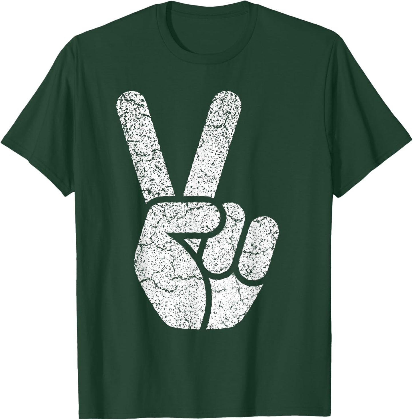 Peace Sign Women Men Kids Vintage 60s 70s Hippie Gift T-Shirt - T-Shirt | Forest