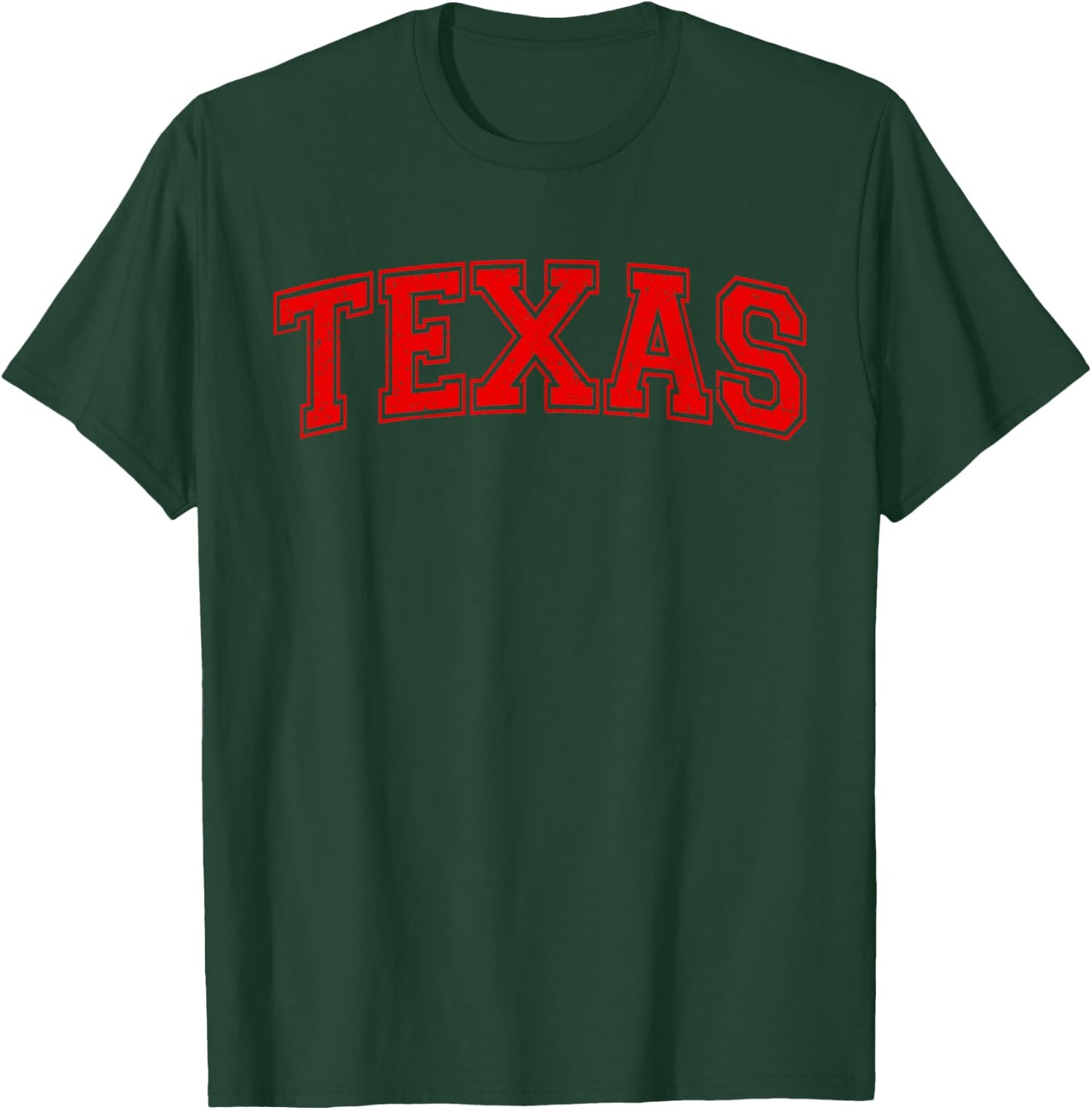 Texas Varsity Style Text Sports Athletic Jersey Style T-Shirt - T-Shirt | Forest
