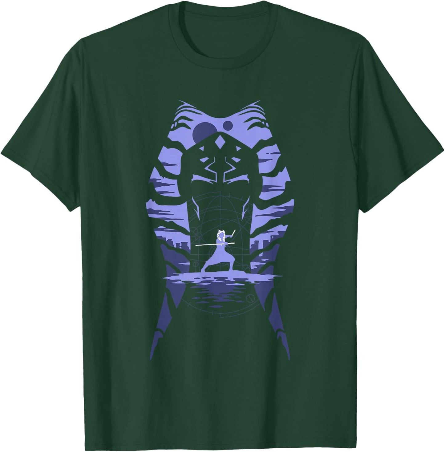 Star Wars: Ahsoka Fighting Pose Montral Silhouette T-Shirt - T-Shirt | Forest