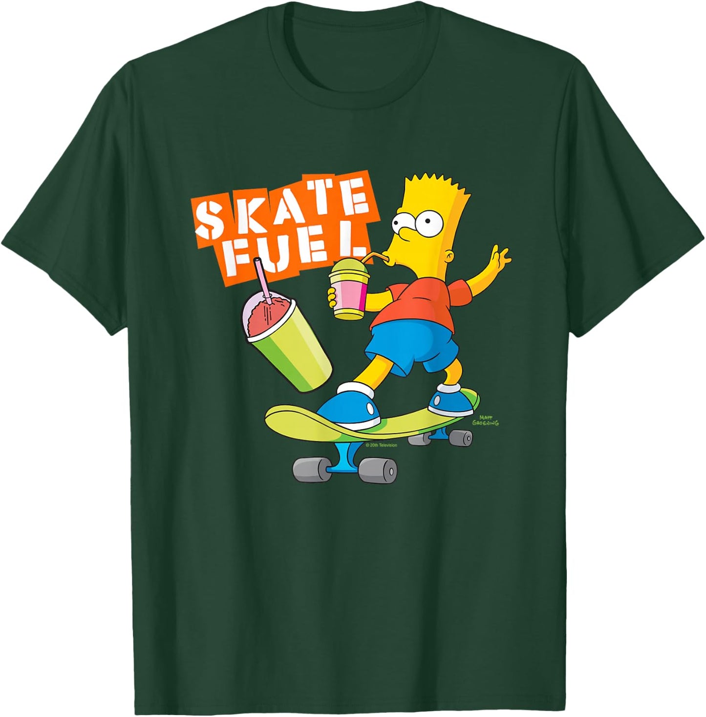 The Simpsons Bart Simpson Skate Fuel Skateboard Squishee T-Shirt - T-Shirt | Forest