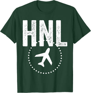 Hnl Honolulu Airport Code Baggage Hawaii Usa Airplane T-Shirt - T-Shirt | Forest