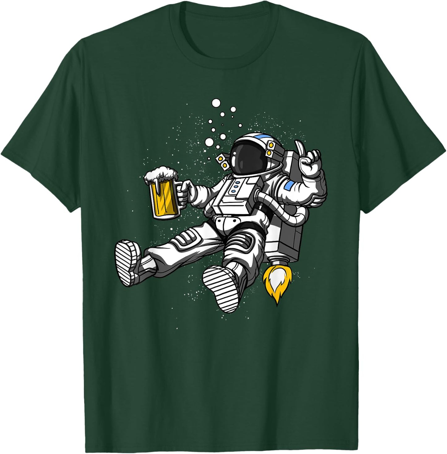 Space Astronaut Beer Drinking Party Funny Cosmic Men Women T-Shirt - T-Shirt | Forest