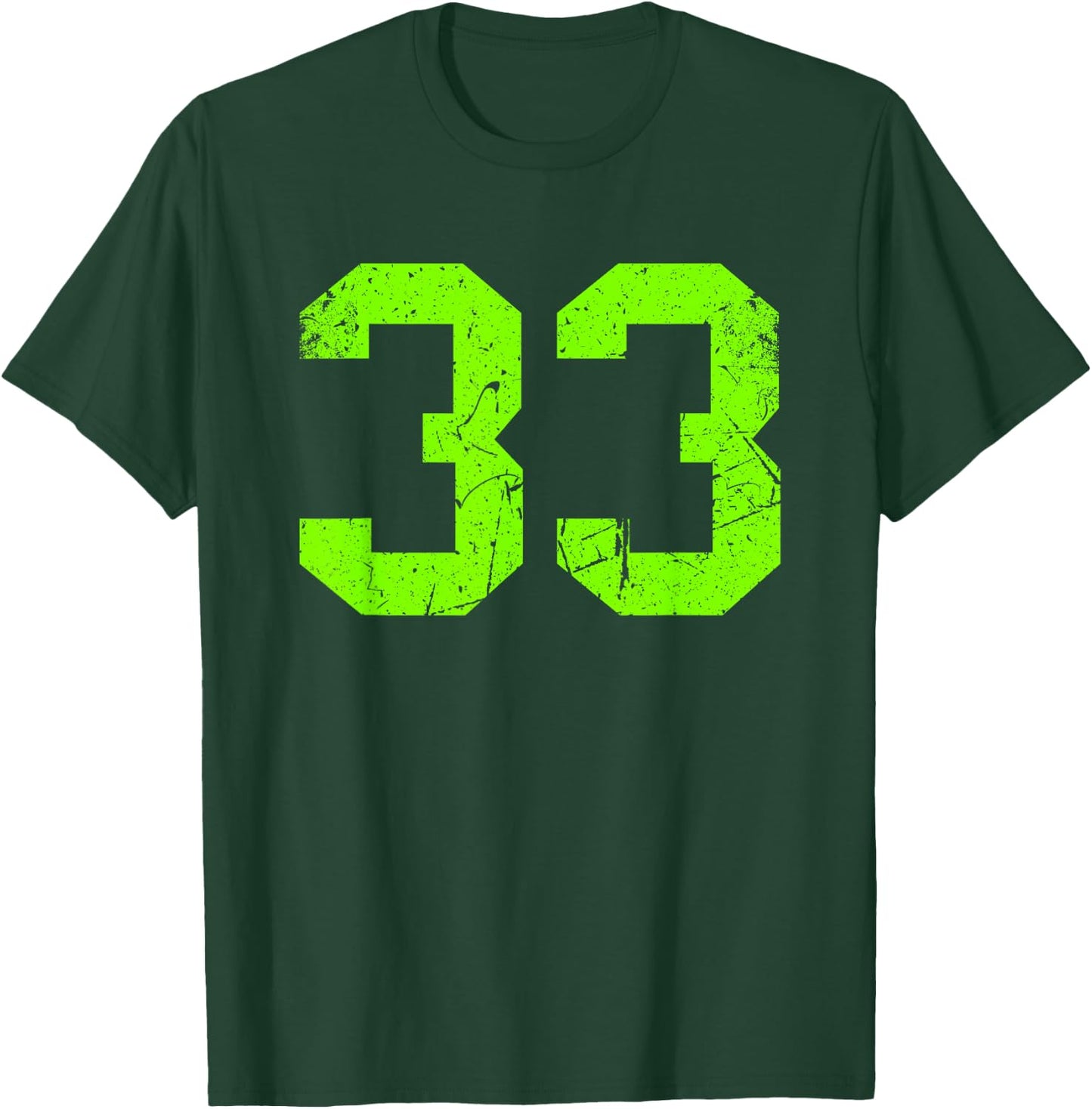 Vintage Green Sports Team Number #33 T-Shirt - T-Shirt | Forest