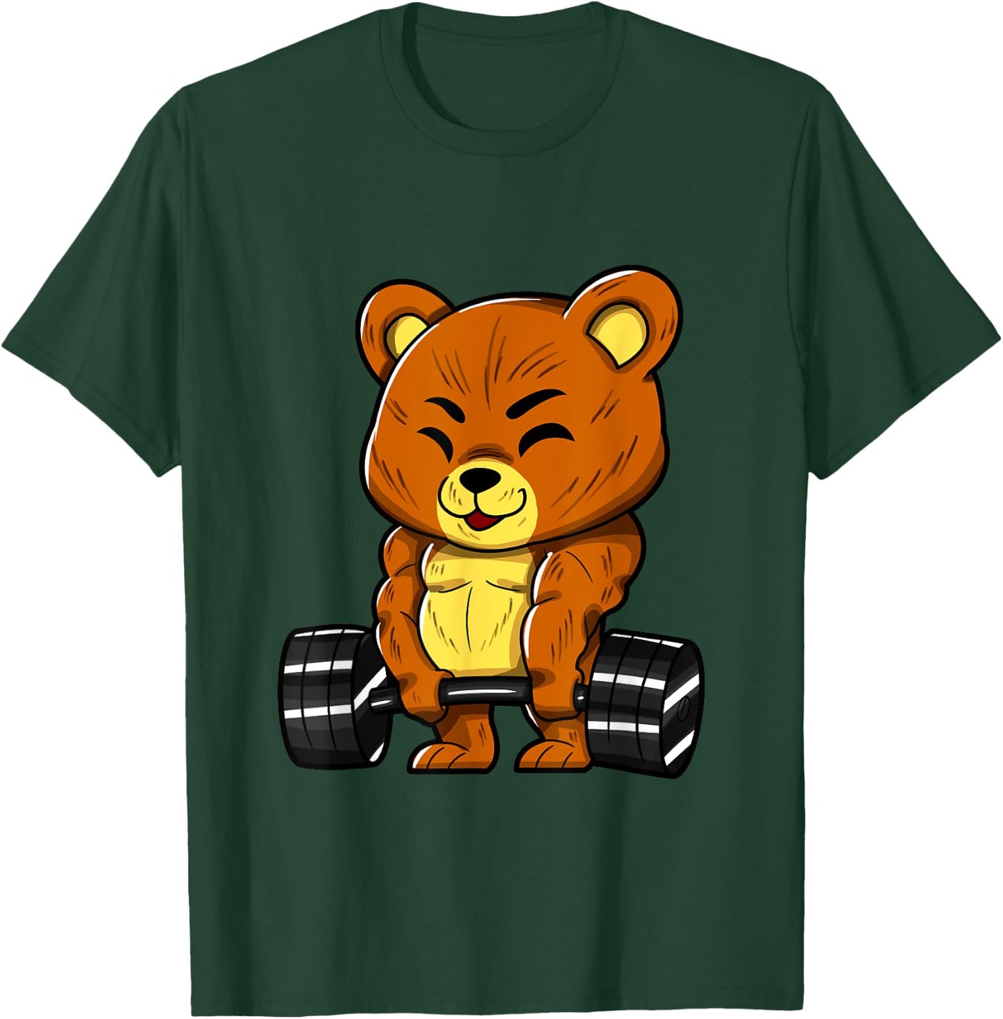 Bear Bodybuilder Bodybuilding Muscle Gym Weightlifting Bear T-Shirt - T-Shirt | Forest