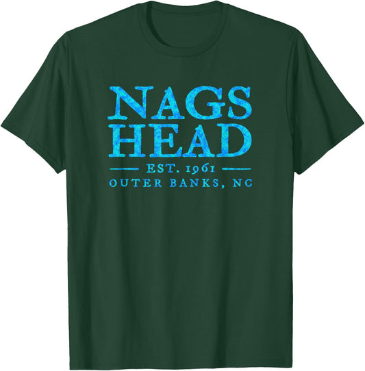 Nags Head North Carolina Colorful Text OBX Souvenir T-Shirt - T-Shirt | Forest