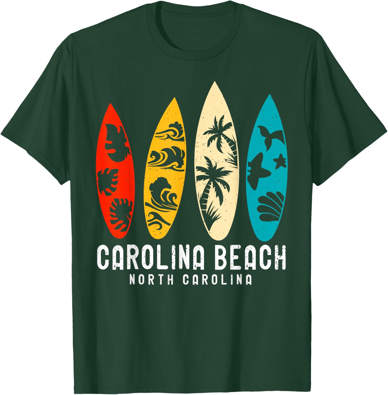 Vintage Carolina Beach North Carolina Beach Surfing T-Shirt - T-Shirt | Forest