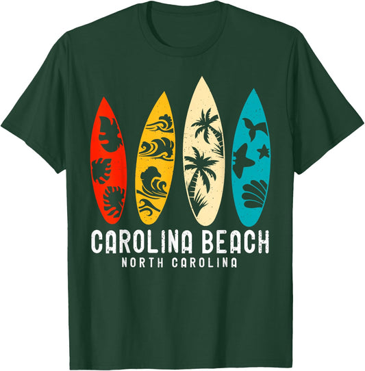 Vintage Carolina Beach North Carolina Beach Surfing T-Shirt - T-Shirt | Forest
