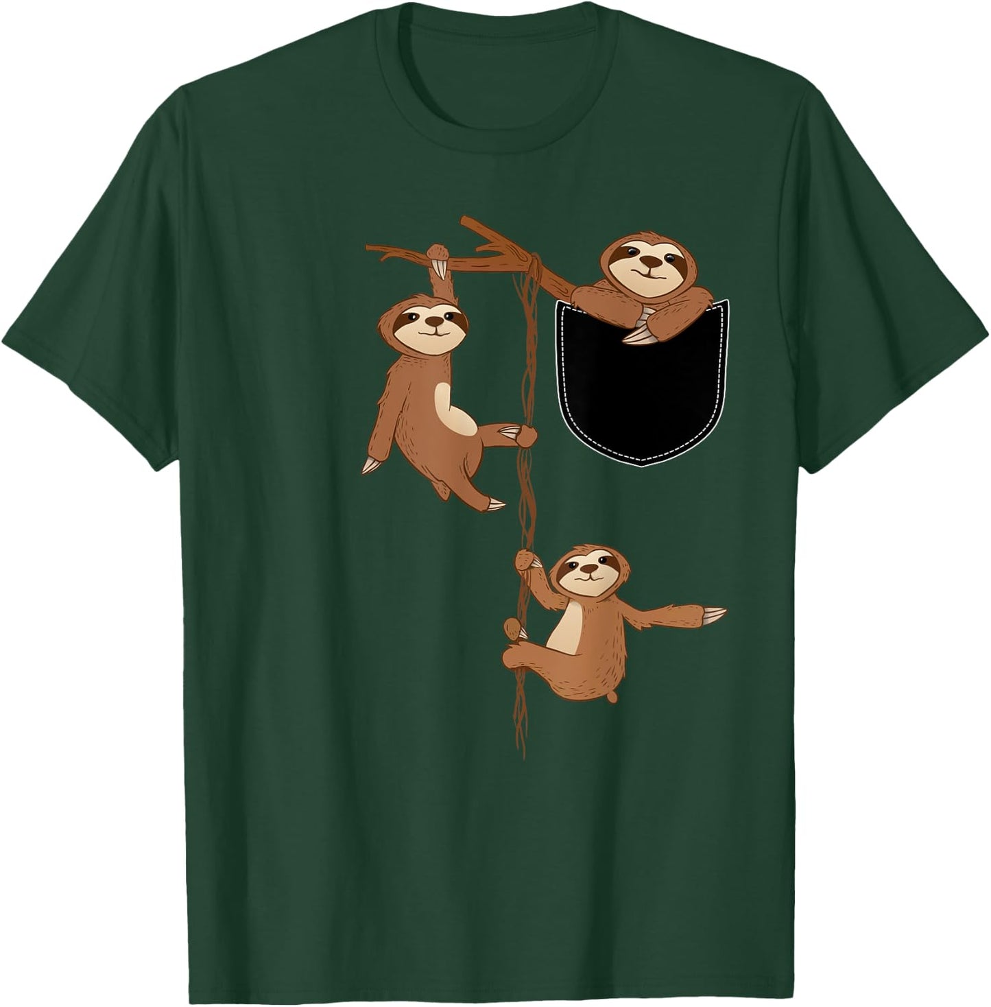 Happy Family Sloth In A Tree - Wildlife Animal Lover T-Shirt - T-Shirt | Forest