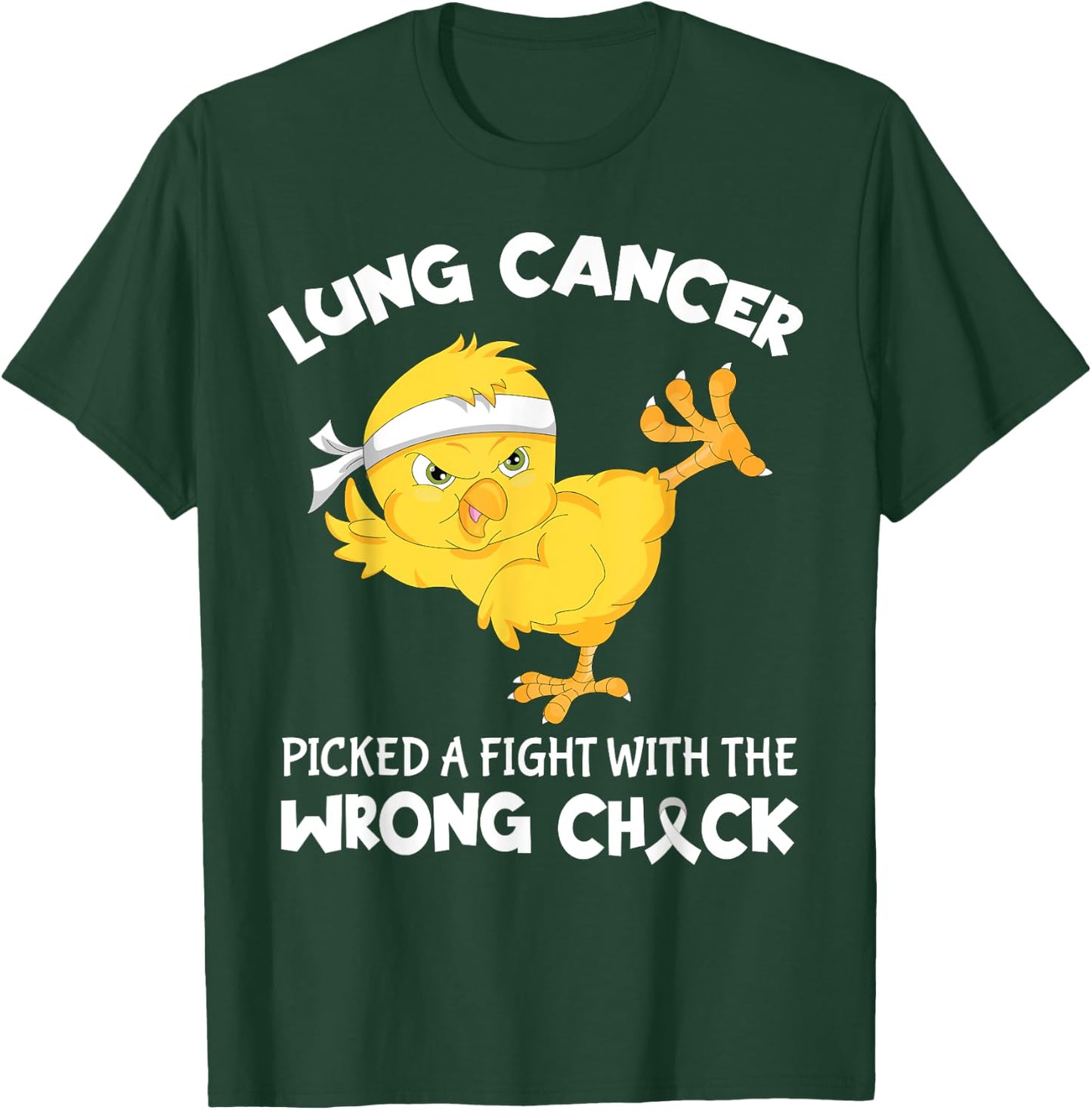 Lung Cancer Picked A Fight The Wrong Chick Funny Lung Cancer T-Shirt - T-Shirt | Forest