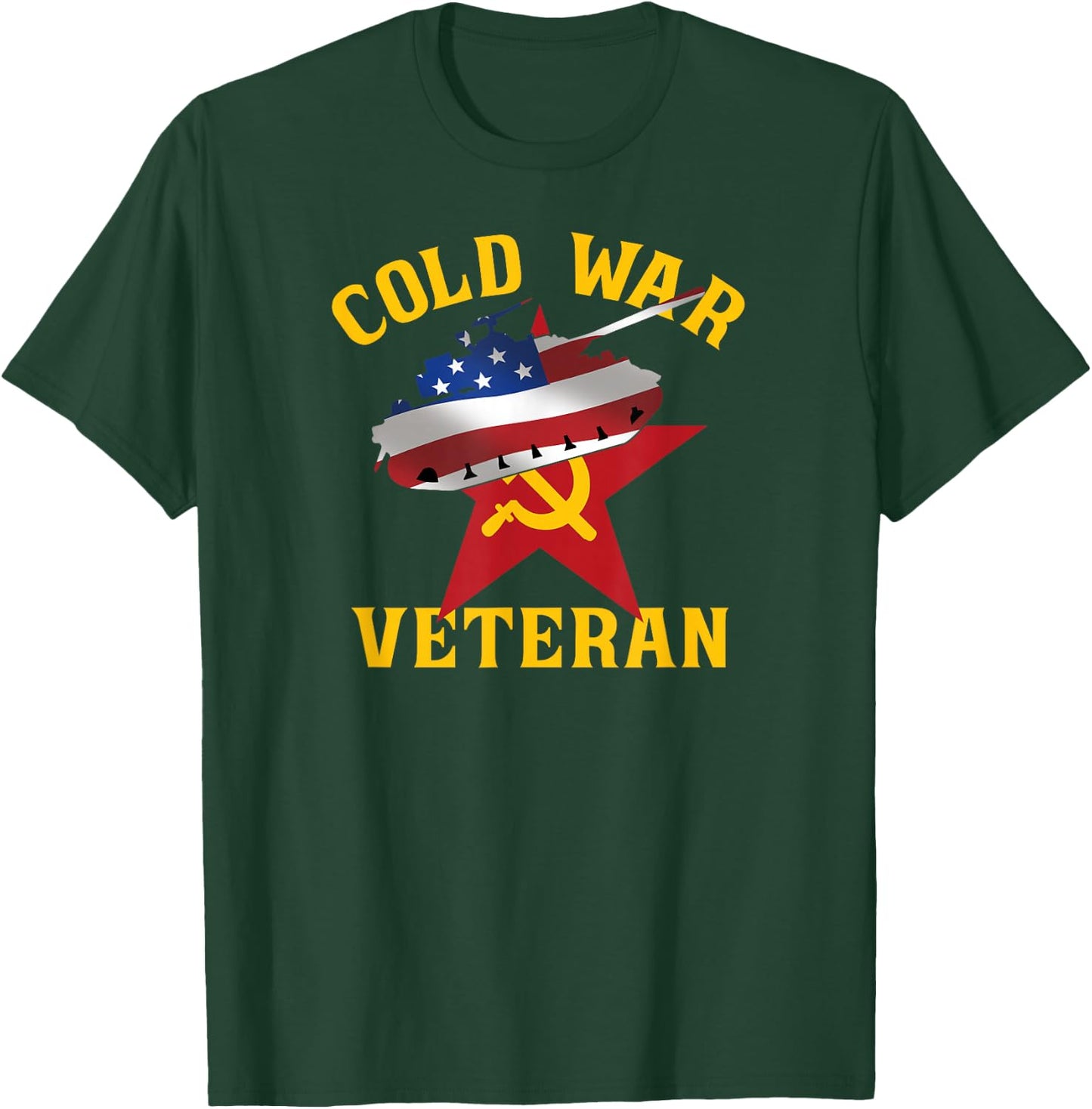 Proud Cold War Veteran US Flag Patriotic Military T-Shirt - T-Shirt | Forest
