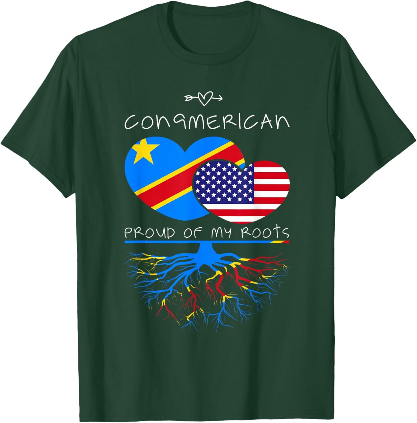 DR Congo USA Proud Of Both Countries Congmerican T-Shirt - T-Shirt | Forest