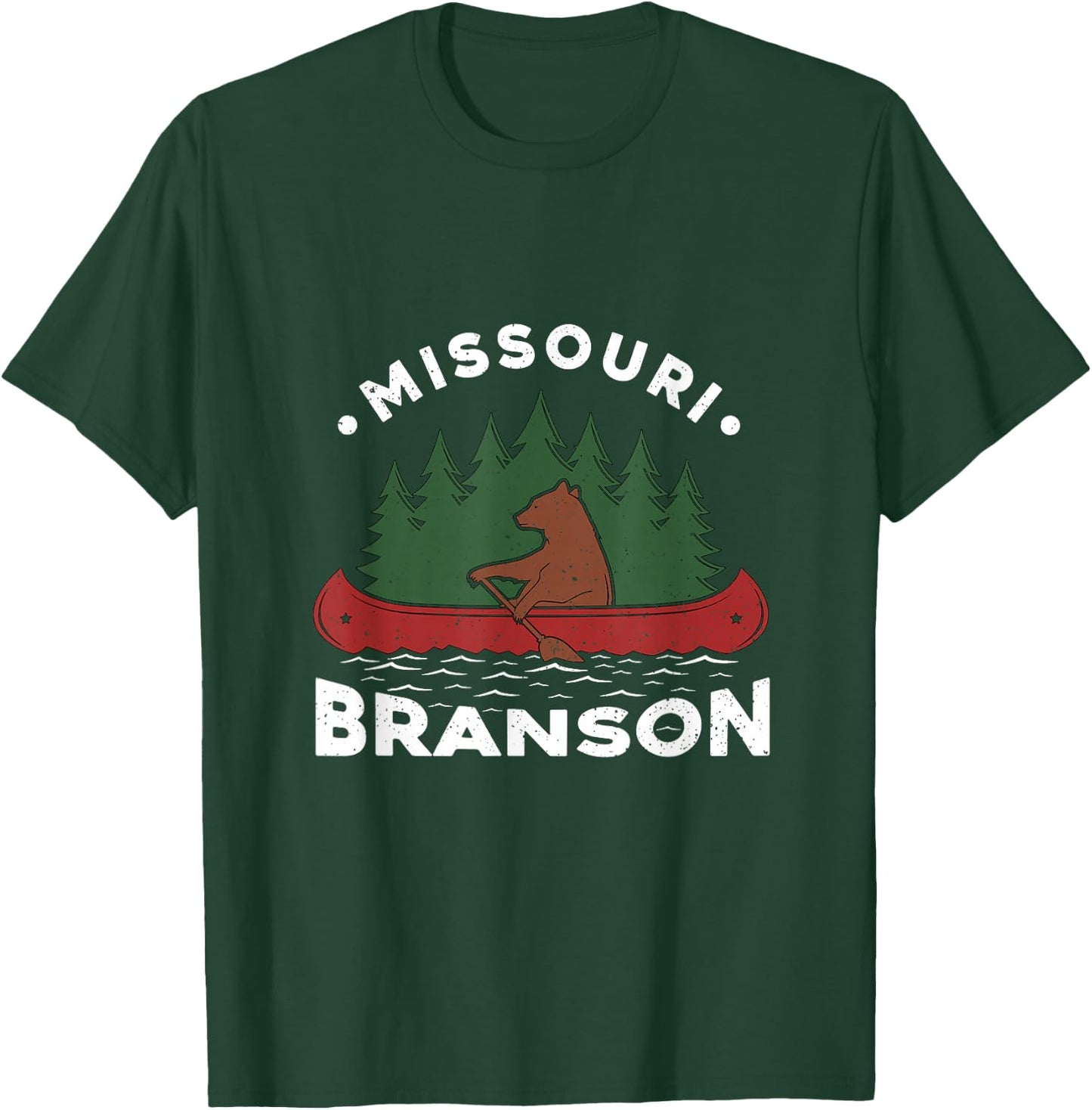 Funny Branson Missouri Bear Vintage Camping Rowing Souvenir T-Shirt - T-Shirt | Forest