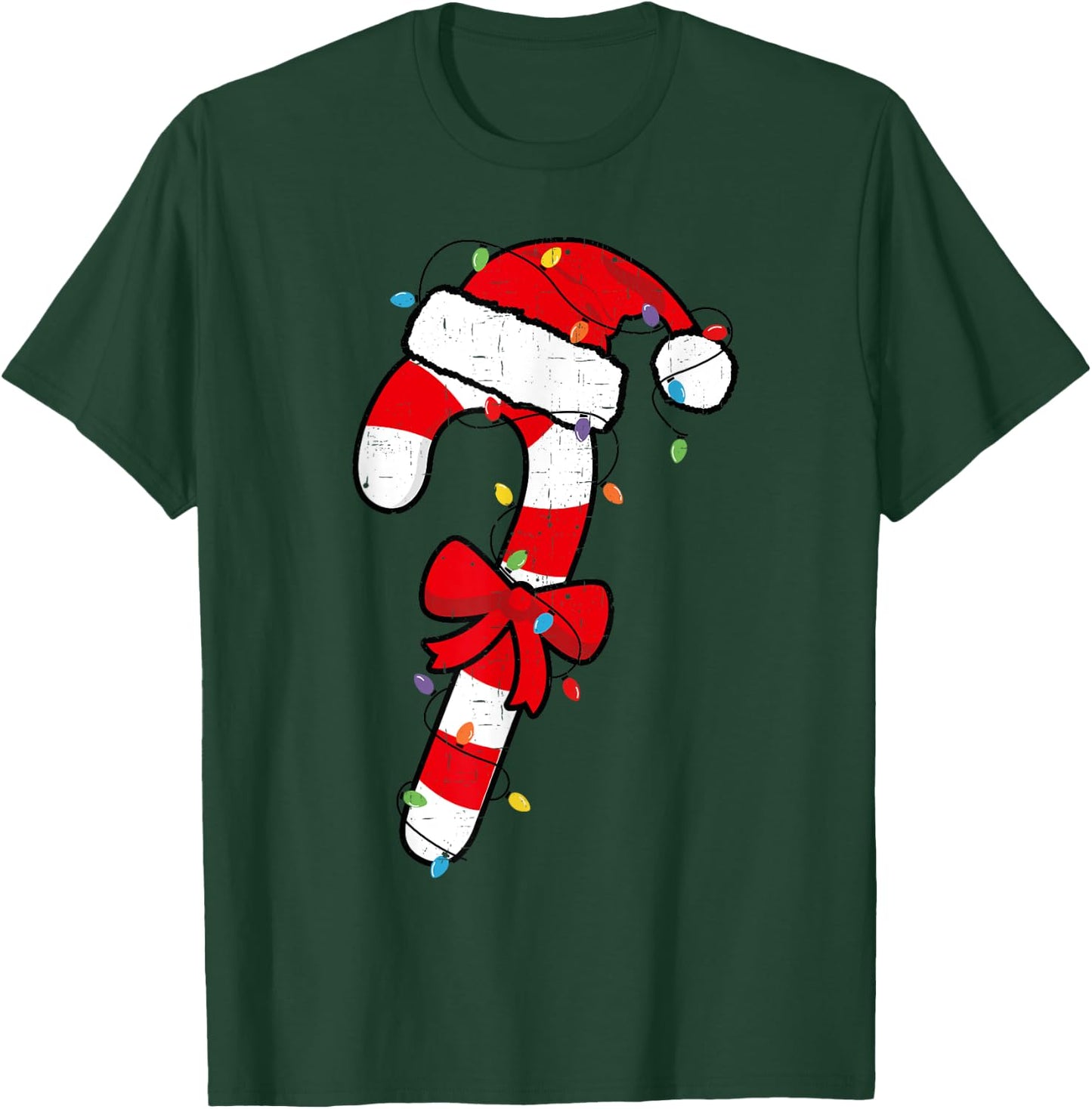 Christmas Candy Cane Santa Xmas Kids Toddler Youth Women Men T-Shirt - T-Shirt | Forest