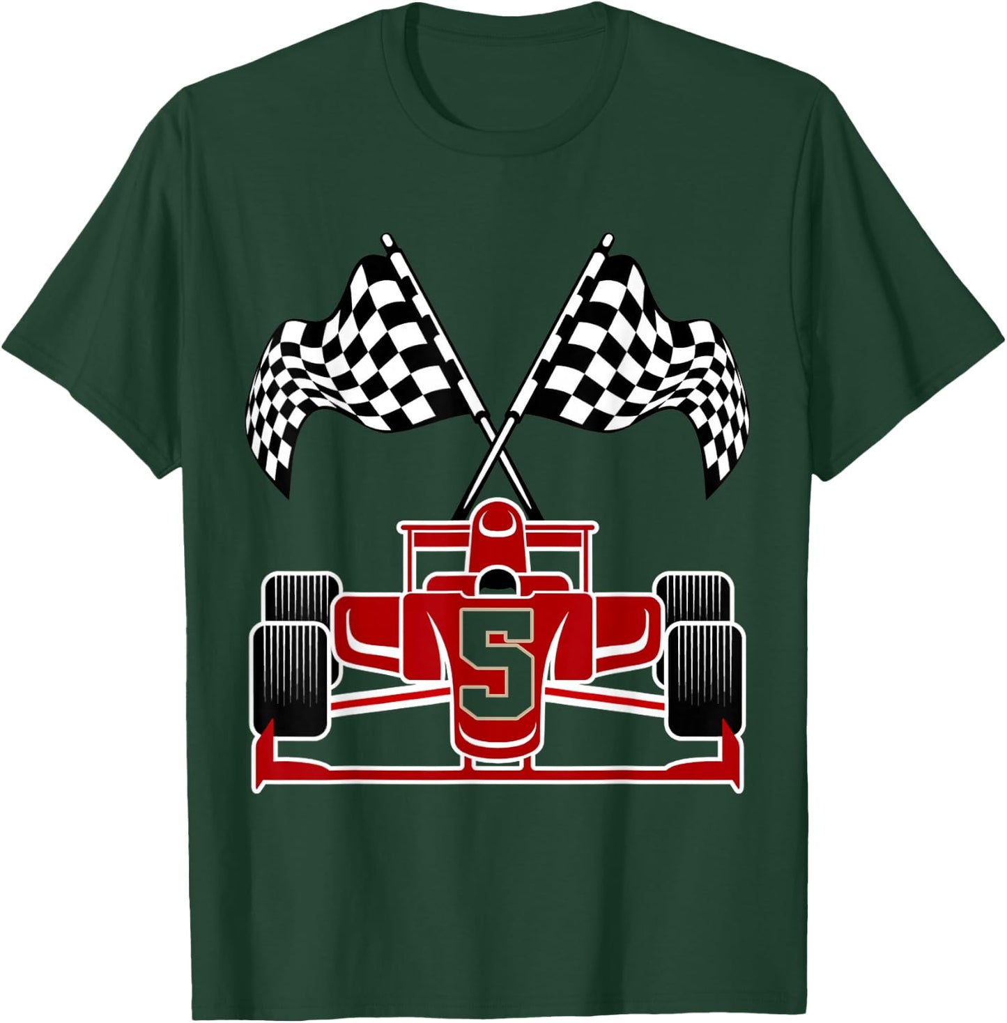 Kids Race Car 5th Birthday Party Racing Car Boys 5 Year Old T-Shirt - T-Shirt | Forest
