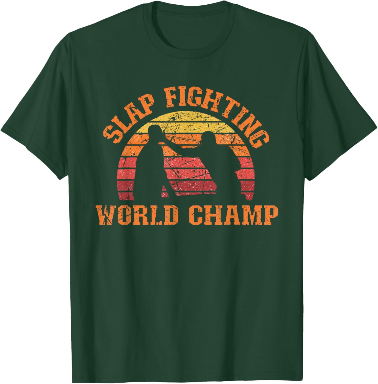 Retro Vintage Silhouette Slap Fighting T-Shirt - T-Shirt | Forest