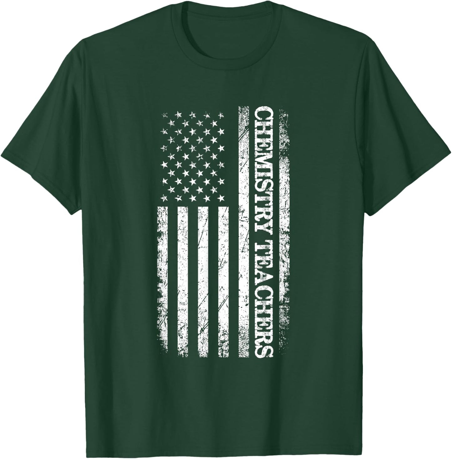 Chemistry Teachers American Flag Funny Chemist & Chemistry T-Shirt - T-Shirt | Forest