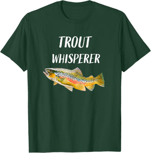 Trout Whisperer Fly Fishing Rainbow trout T-Shirt - T-Shirt | Forest