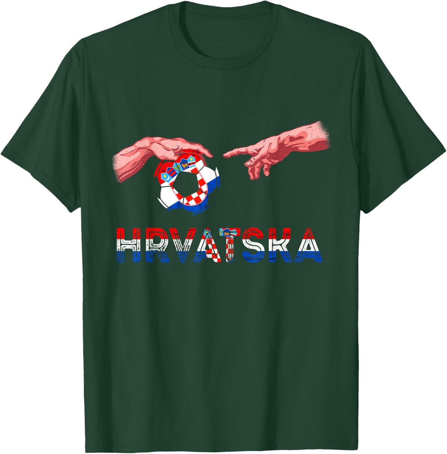 Croatia Hrvatska Soccer Team Reaching Hands Croatian Flag T-Shirt - T-Shirt | Forest
