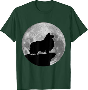 Sheltie Silhouette In The Moon Halloween Costume T-Shirt - T-Shirt | Forest