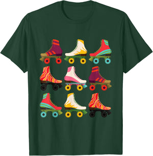 Retro Rollerskates 80's Derby Roller Skating for Teen Girls T-Shirt - T-Shirt | Forest