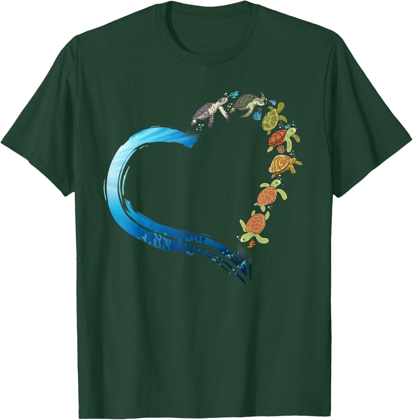 Sea Turtle Tortoise Heart T-Shirt - T-Shirt | Forest