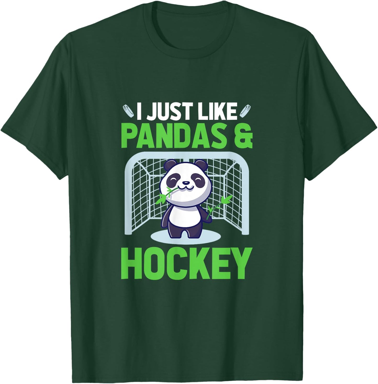 Ice Hockey I Just Like Pandas & Hockey T-Shirt - T-Shirt | Forest