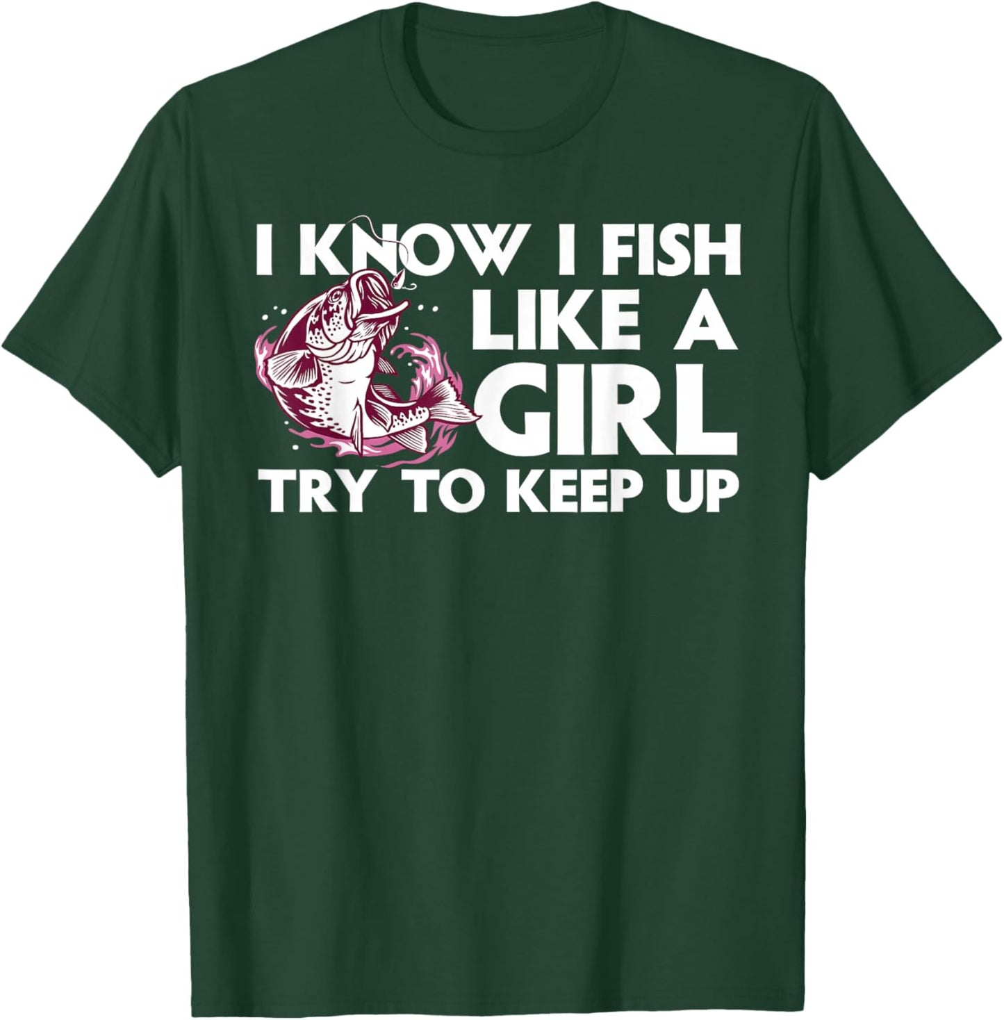 Cool Fishing Girls Trout Angler Bass Fish Hunting T-Shirt - T-Shirt | Forest