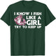 Cool Fishing Girls Trout Angler Bass Fish Hunting T-Shirt - T-Shirt | Forest