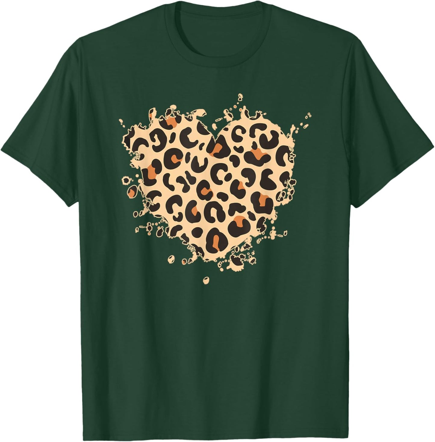 Leopard Print Heart T-Shirt - T-Shirt | Forest