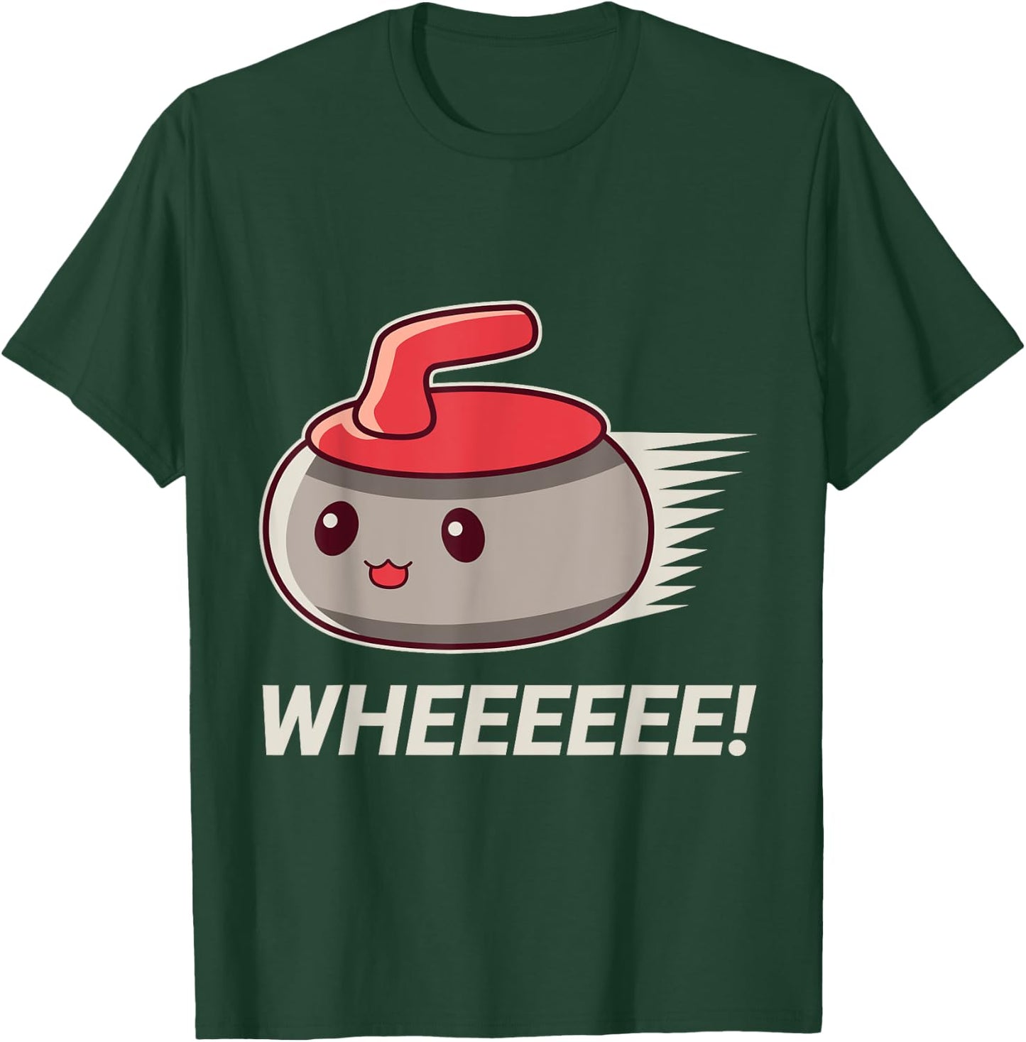 Cute Kawaii Curling Stone - Funny Hair Roller T-Shirt - T-Shirt | Forest