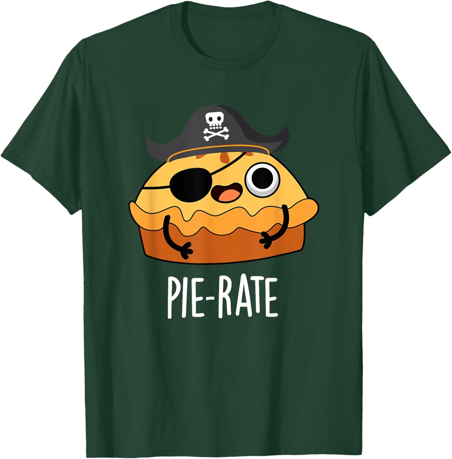 Pie-rate Funny Pie Pun T-Shirt - T-Shirt | Forest