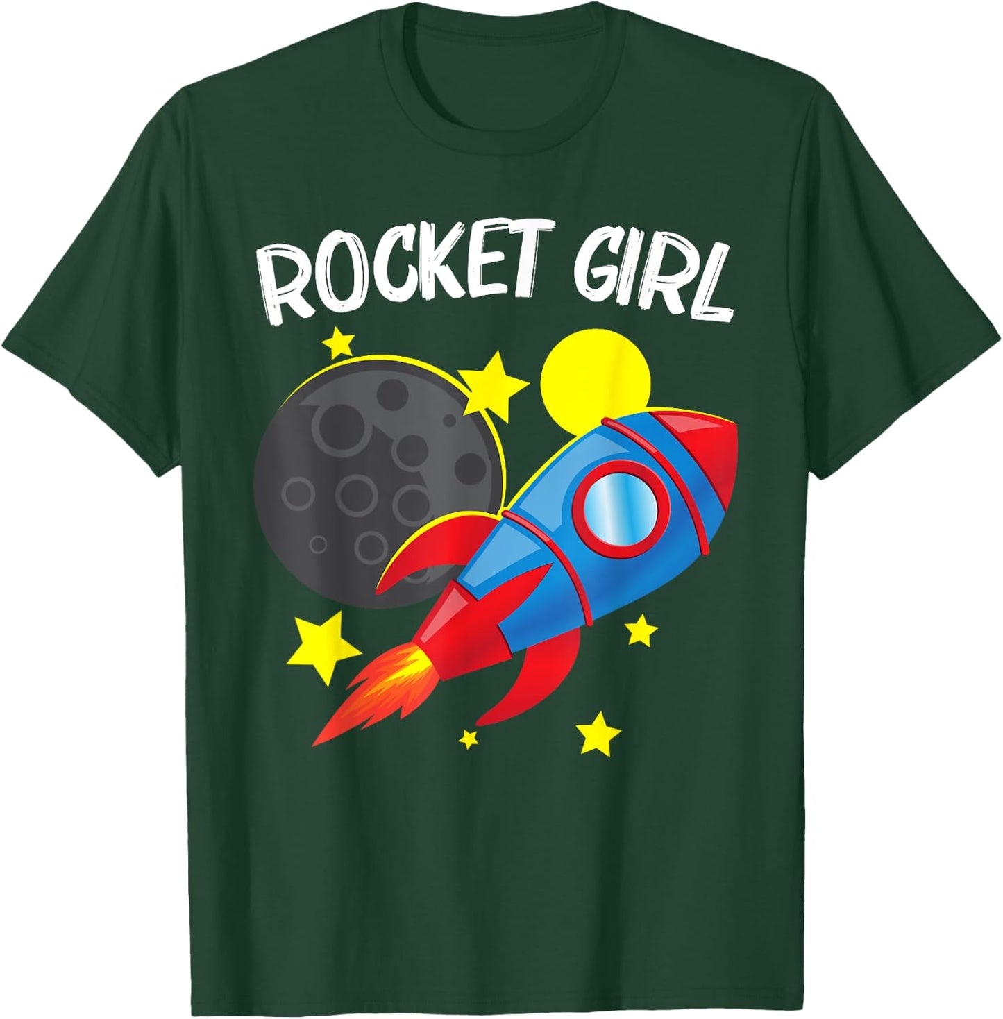 Cool Rocket For Girls Kids Rockets Space Ship Spacecraft T-Shirt - T-Shirt | Forest