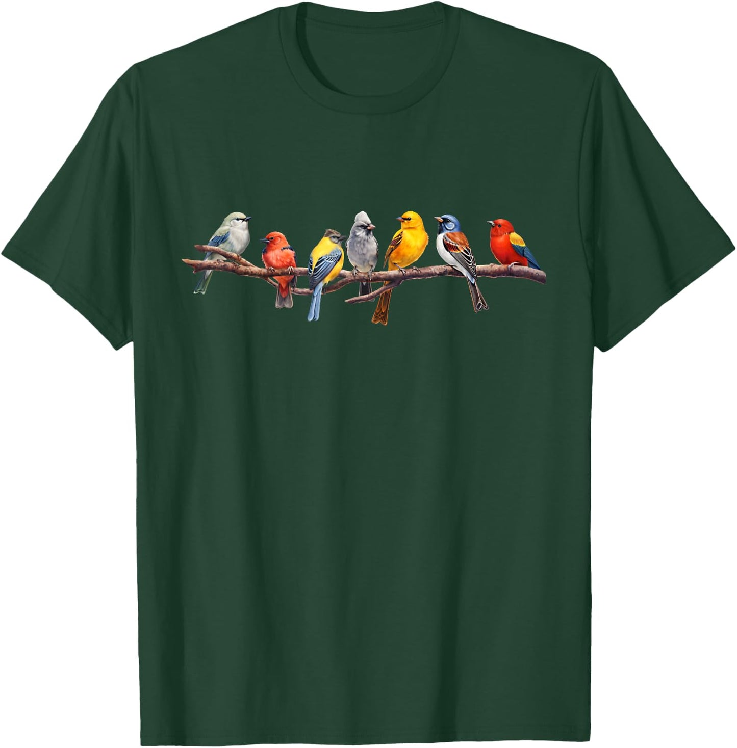 Backyard Bird Watching Watcher Birder Songbirds on a Branch T-Shirt - T-Shirt | Forest