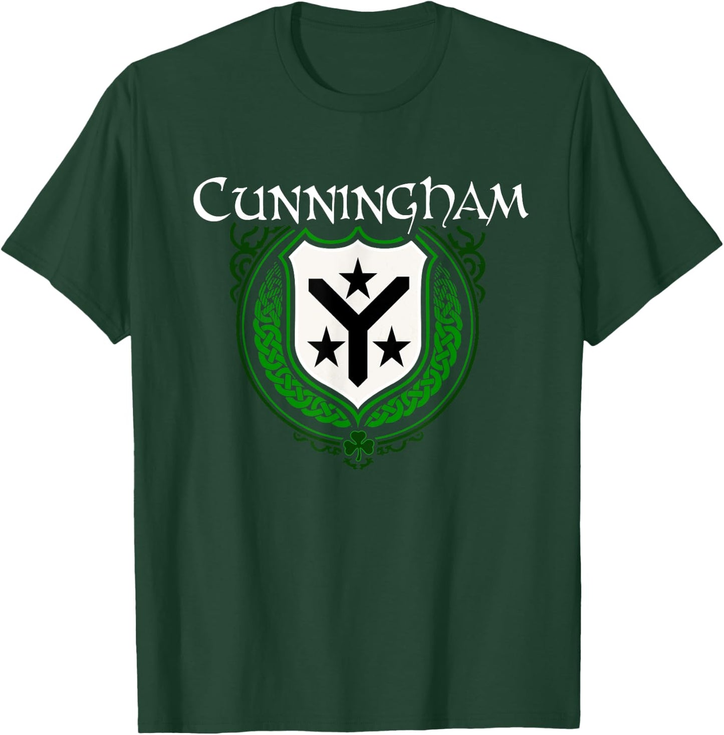 Cunningham Surname Irish Clan Tartan Badge Ireland T-Shirt - T-Shirt | Forest