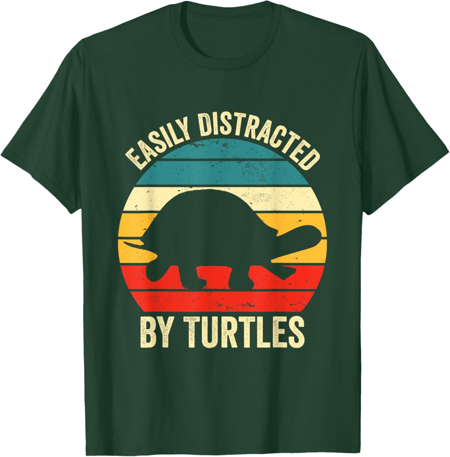 Turtle Easily Distracted By Turtles Sea Vintage Kids Lover T-Shirt - T-Shirt | Forest