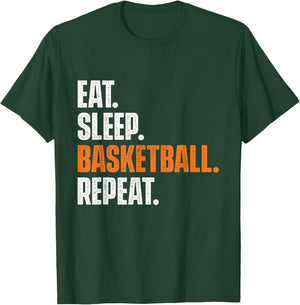 Eat Sleep Basketball Repeat - Game Trainer Baller Shoot Ball T-Shirt - T-Shirt | Forest