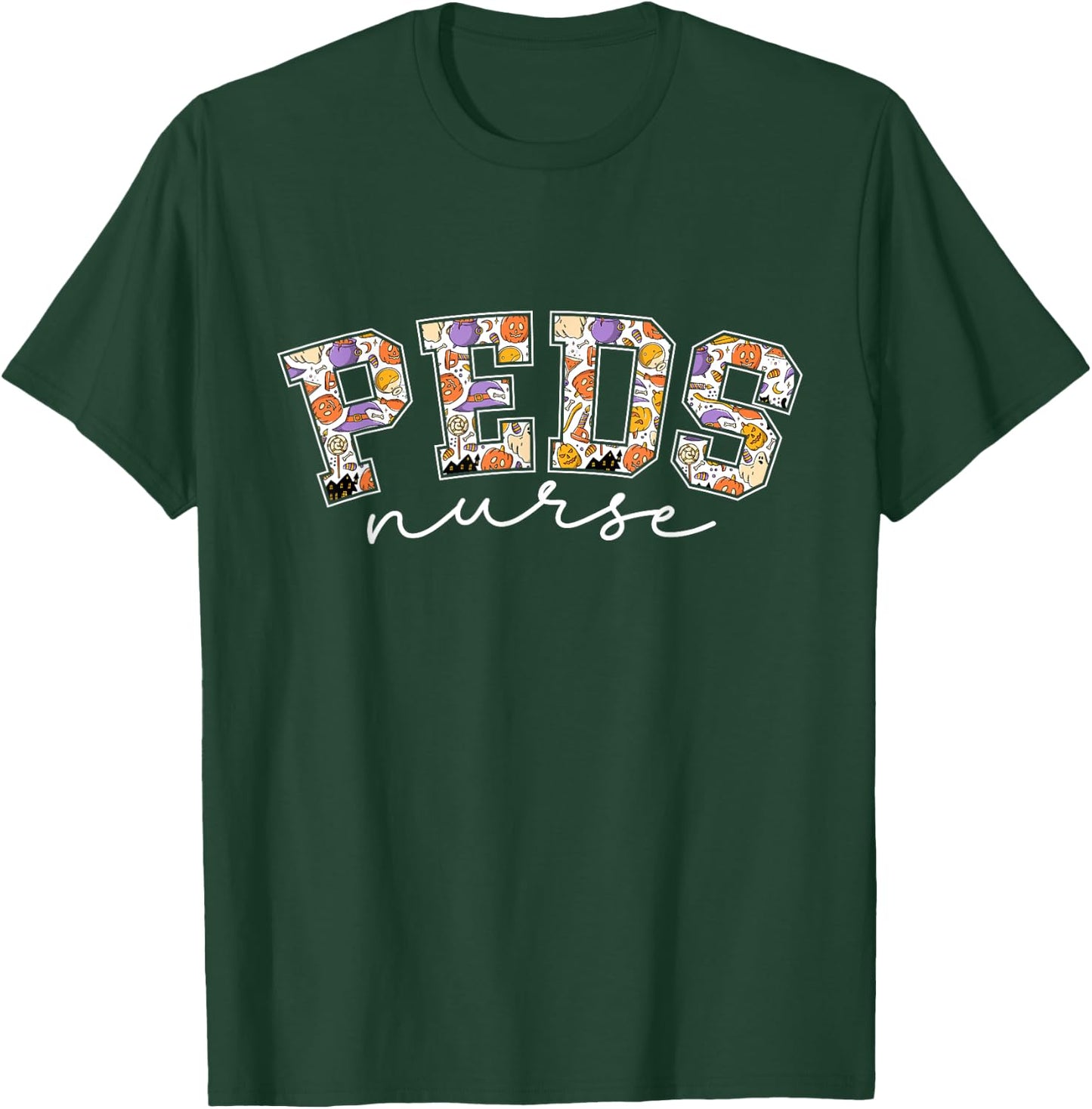 Peds Nurse Halloween Pediatric Rn Fall Autumn Hospital Party T-Shirt - T-Shirt | Forest