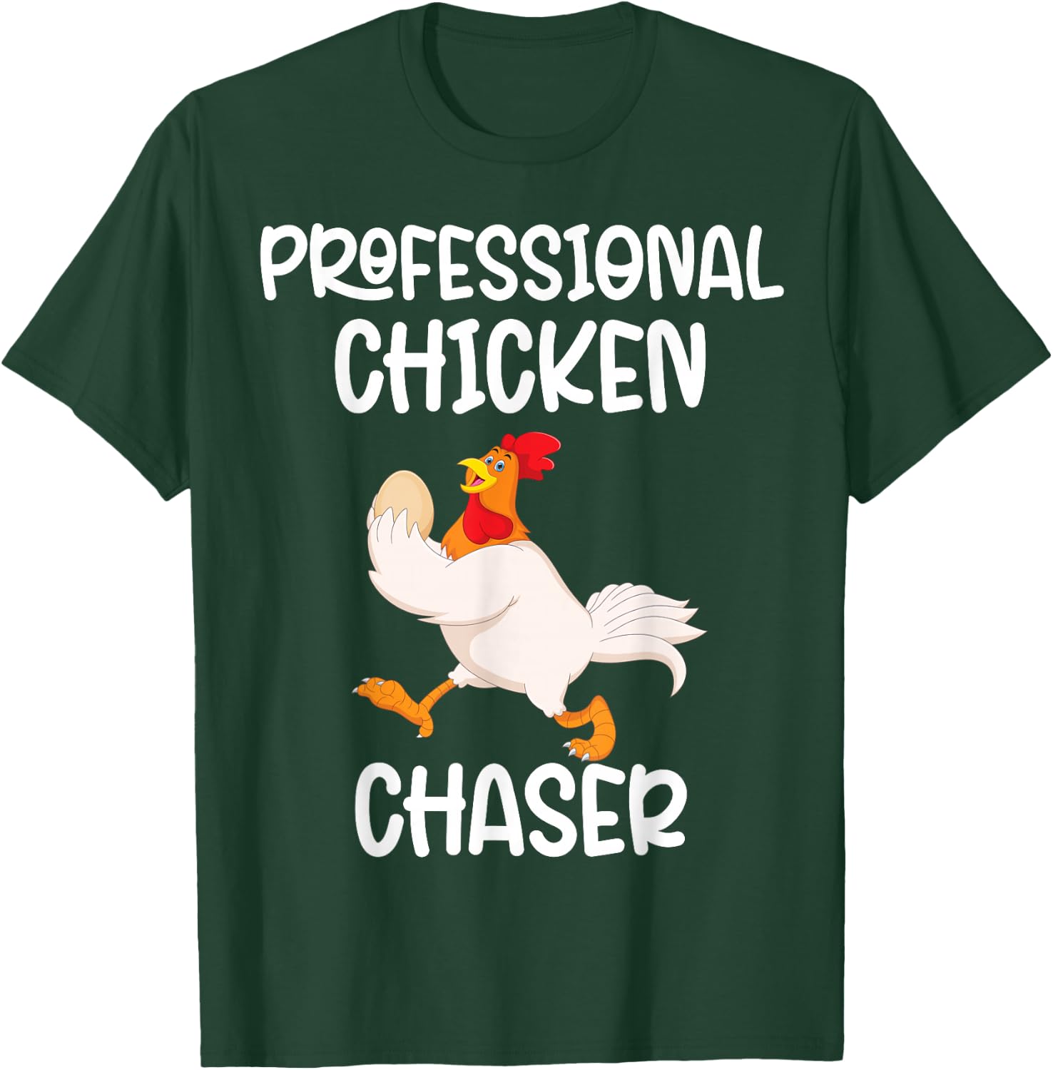 Professional Chicken Chaser Funny Farm Farmer Kids Running T-Shirt - T-Shirt | Forest