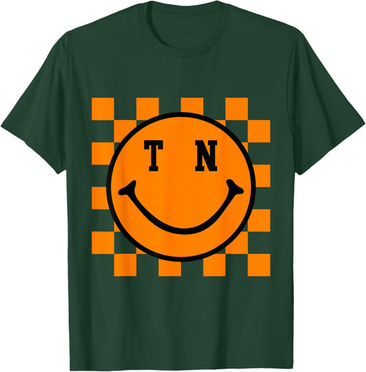 Tennessee Retro Happy Checkerboard T-Shirt - T-Shirt | Forest