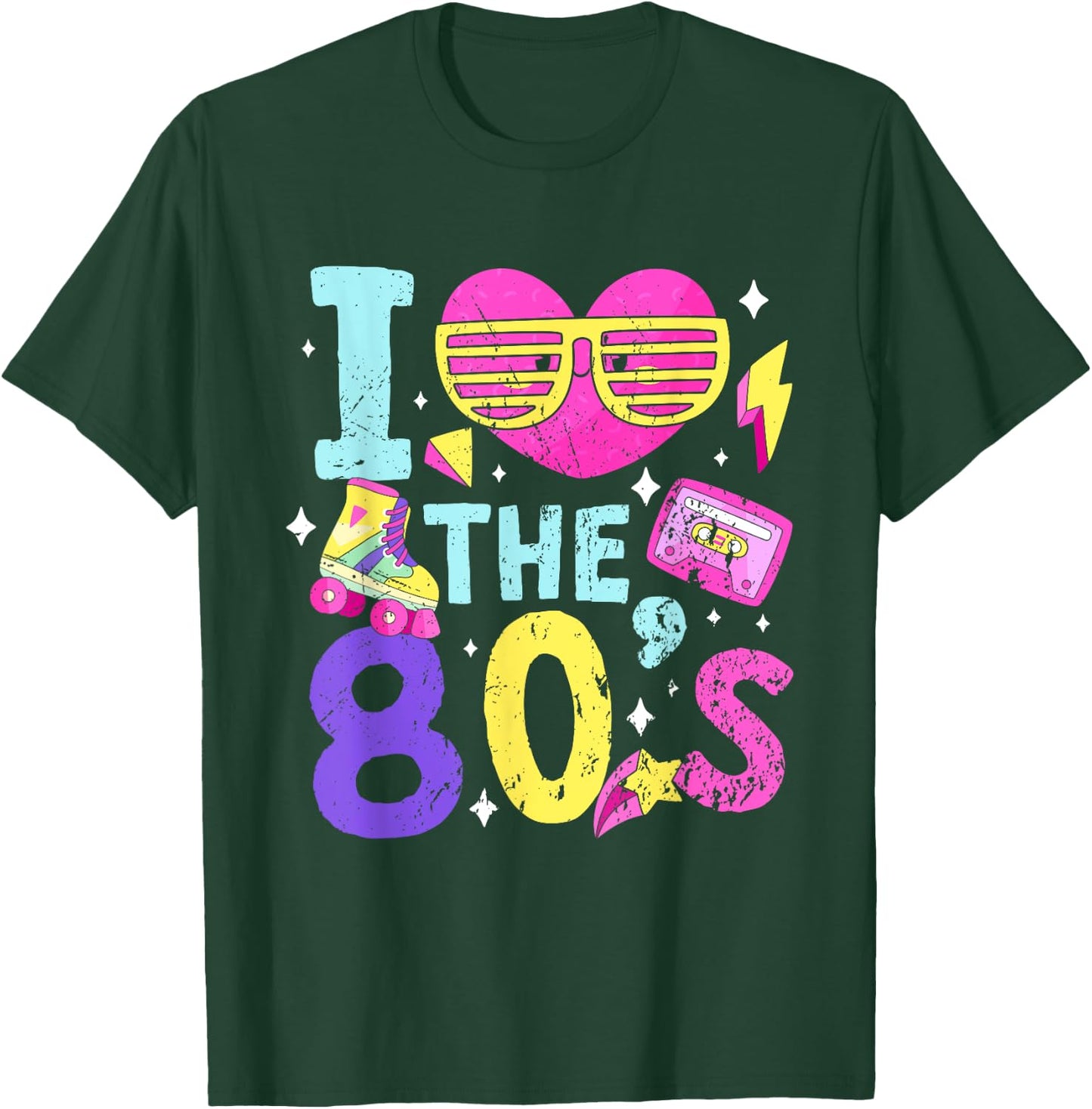 Retro 1980s Party Costume i Love The 80s T-Shirt - T-Shirt | Forest