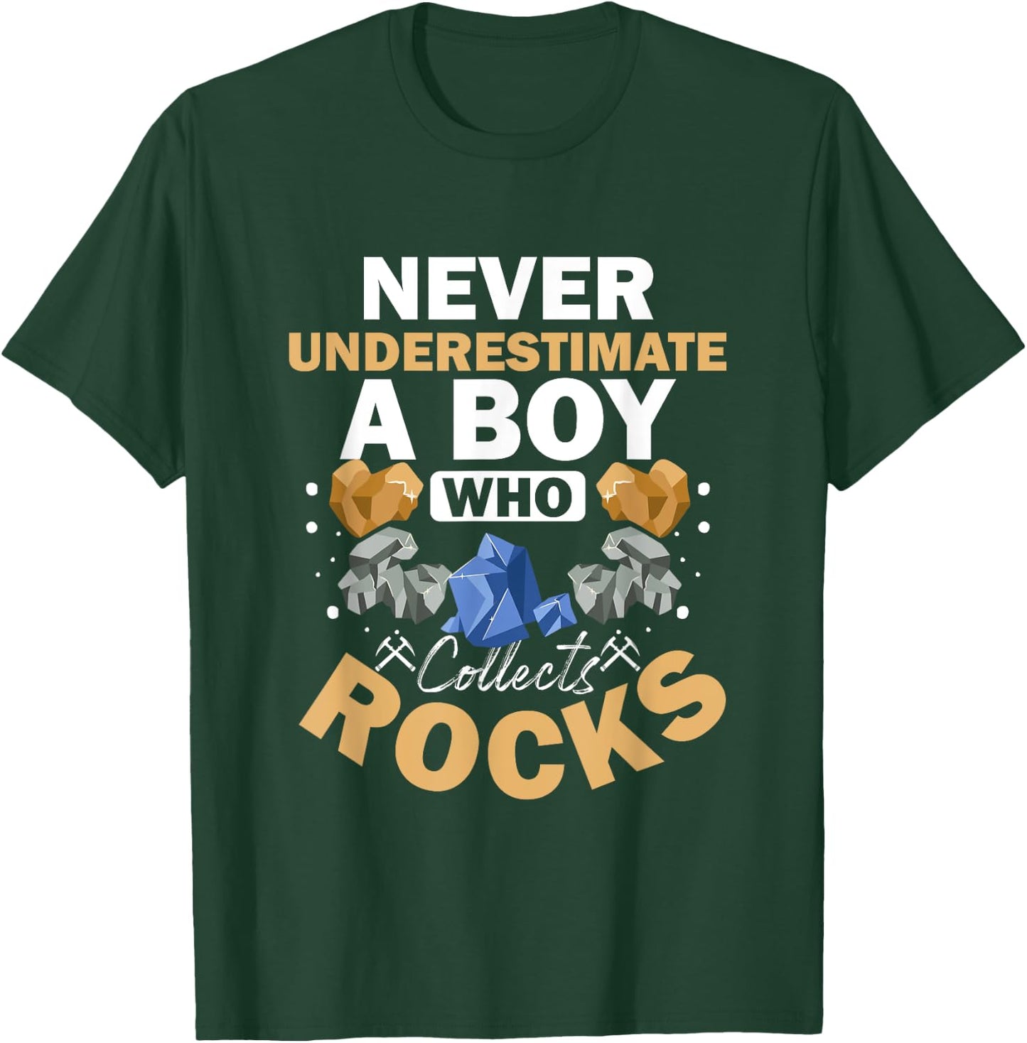 Boy Who Collects Rocks Geology Crystals Collecting Rocks T-Shirt - T-Shirt | Forest