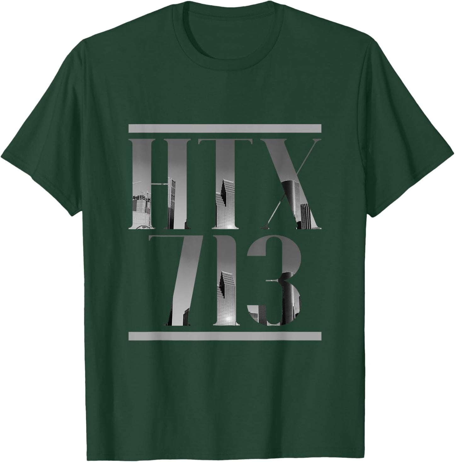 HTX 713 Houston Strong H-Town Vibe Houston skyline Texas T-Shirt - T-Shirt | Forest