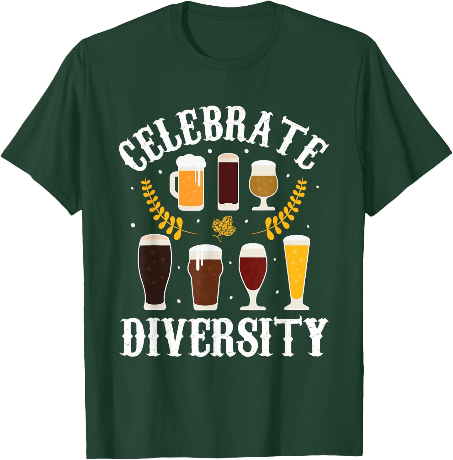 Celebrate Diversity Beer Drinking Funny German Oktoberfest T-Shirt - T-Shirt | Forest