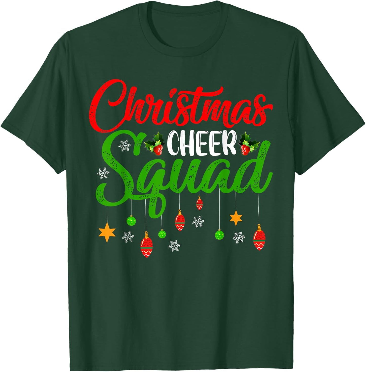 Cheerleading Sports Lover Christmas Cheer Squad T-Shirt - T-Shirt | Forest