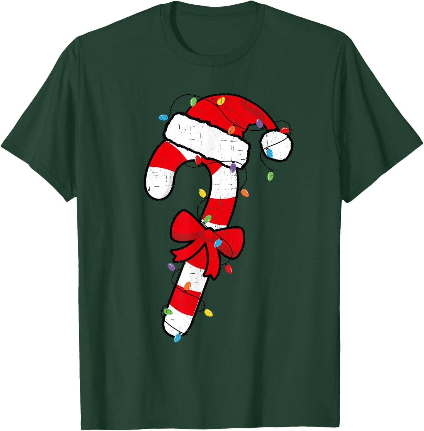 Christmas Candy Cane Santa Xmas Kids Toddler Youth Women Men T-Shirt - T-Shirt | Forest