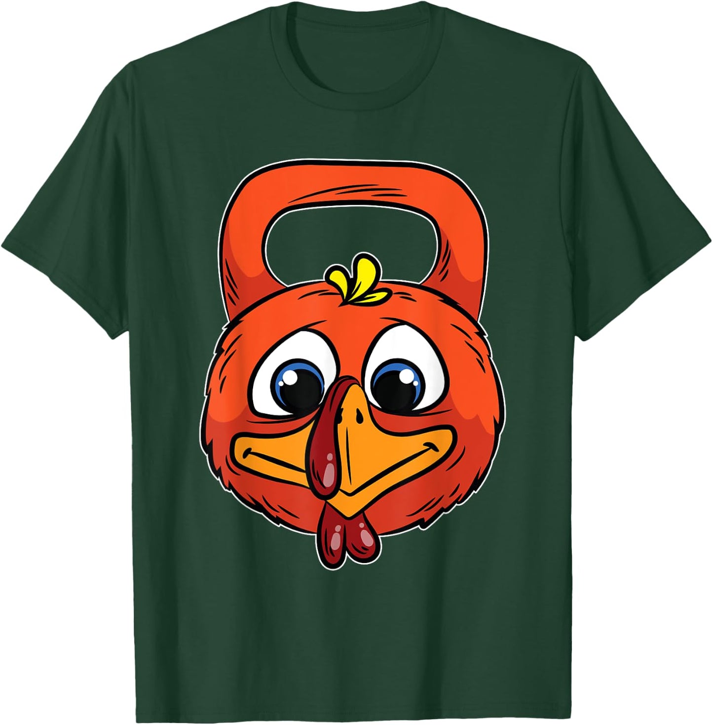Turkey Kettlebell Thanksgiving Day Funny Gym Workout Fitness T-Shirt - T-Shirt | Forest